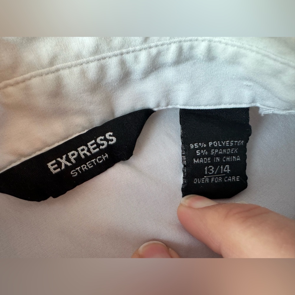 Express Stretch White Sleeveless Button Down Blouse Career Work Top 13/14 - Picture 4 of 6